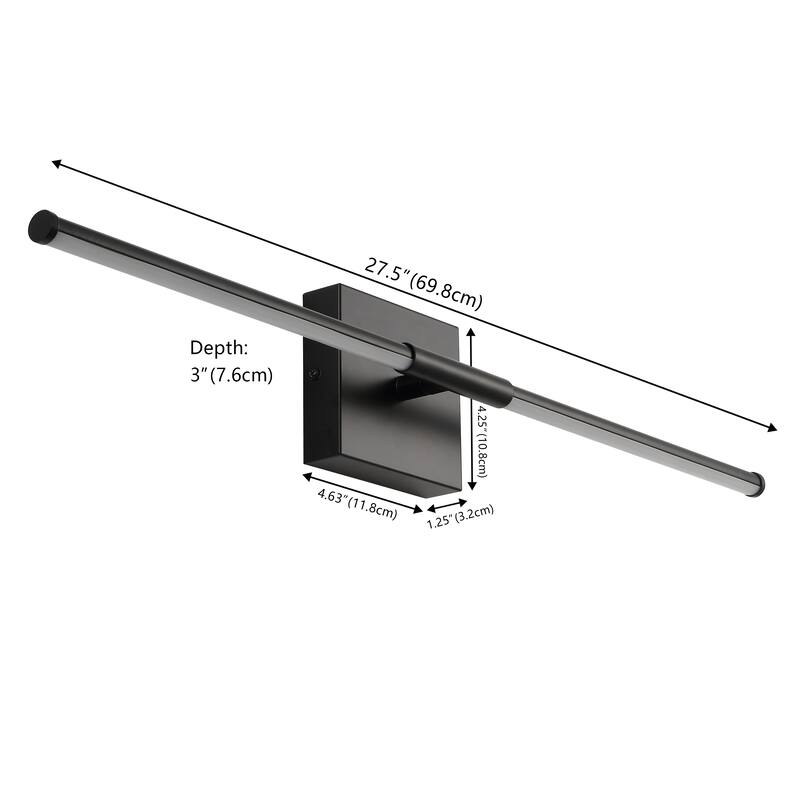 28" Dimmable Integrated LED Metal Wall Sconce, by JONATHAN Y