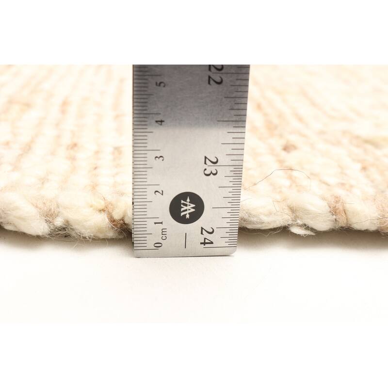 ECARPETGALLERY Braid weave Sienna Cream Wool Rug - 5'0 x 8'0