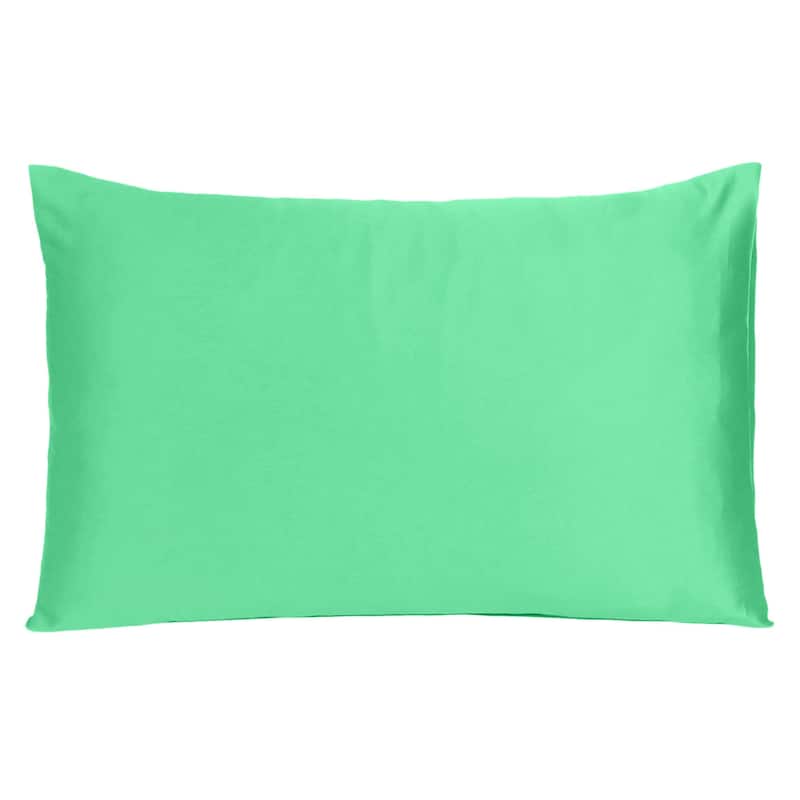 HomeRoots Green Dreamy Set Of 2 Silky Satin King Pillowcases - Green - 20' X '40' X '1