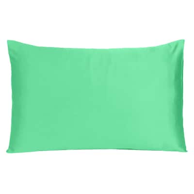 HomeRoots Green Dreamy Set Of 2 Silky Satin King Pillowcases