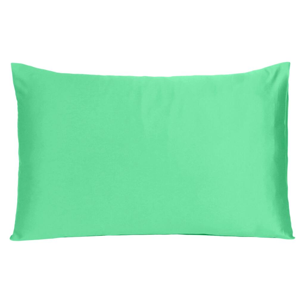 HomeRoots Green Dreamy Set Of 2 Silky Satin Standard Pillowcases