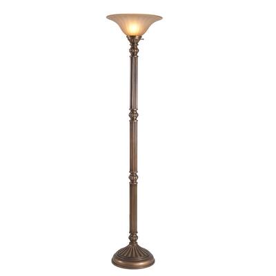 Linton Aged Golden Bronze Torchiere