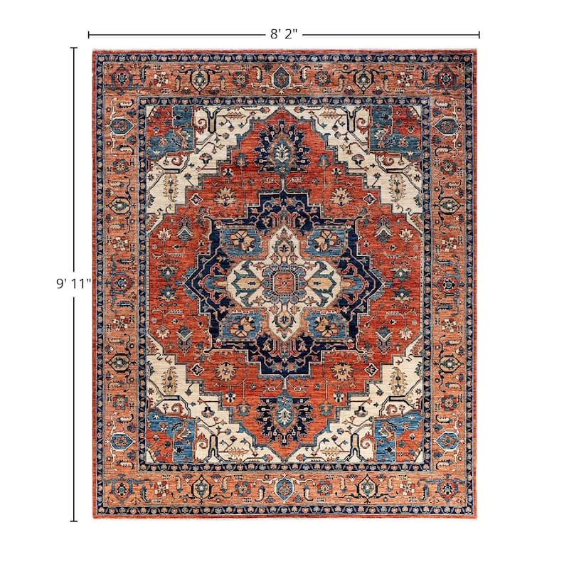 Serapi One-of-a-Kind Hand-Knotted Area Rug - Red, 8' 2" x 9' 11" - 8' 2" x 9' 11"