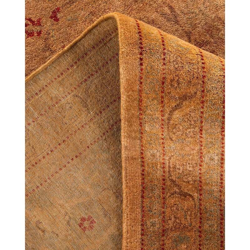 Overton Hand Knotted Wool Vintage Inspired Modern Contemporary Overdyed Ivory Area Rug - 8' 1" x 10' 6"