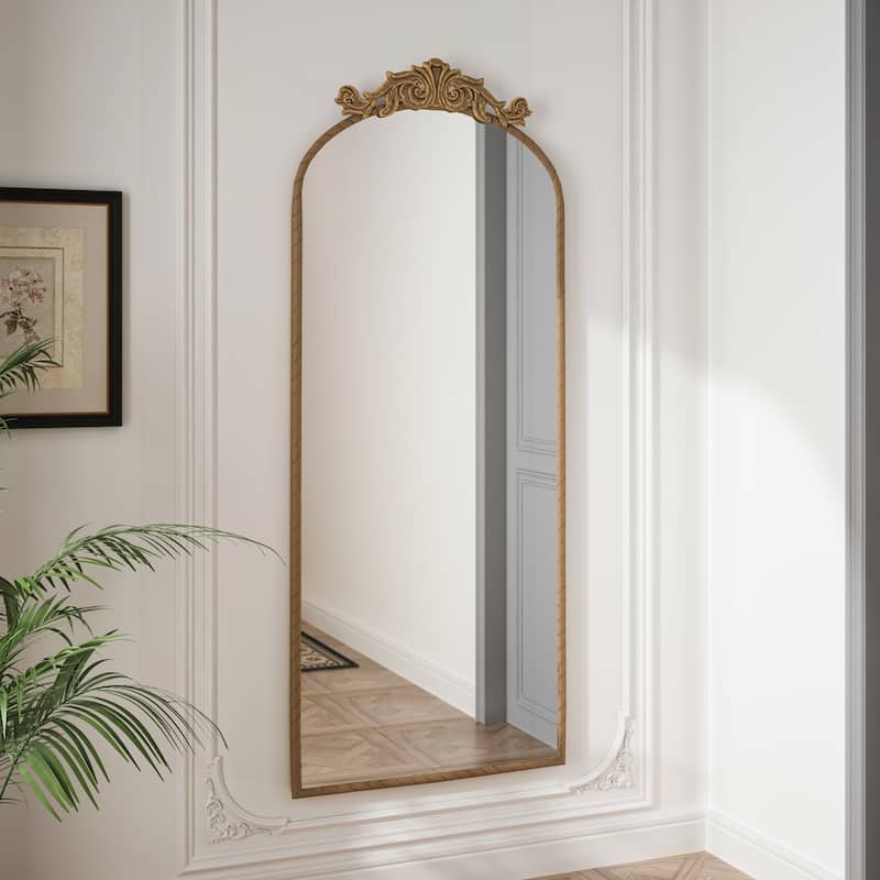 Vintage-Inspired Ornate Wall-Mounted Full Body Mirror
