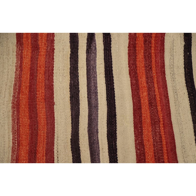 Hand Woven Oriental 100% Wool Carpet Southwestern Tribal Multi-Colored Kilim Area Rug - 9' 9'' X 4' 7''