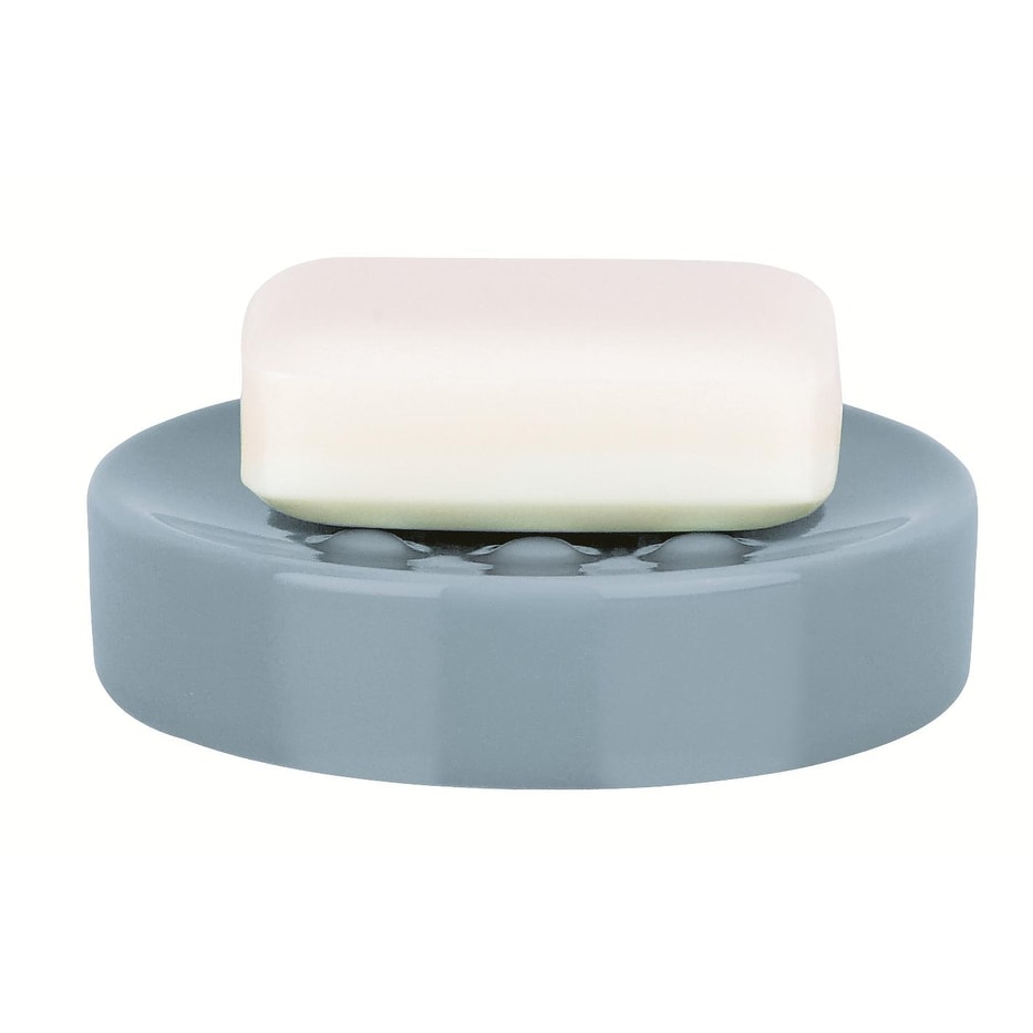 4-Piece Bathroom Accessories Set Spirella Tube Matte Black Porcelain 