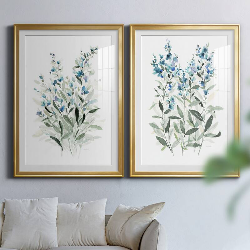 Delicate Blue Botanical I Premium Framed Print - Ready to Hang