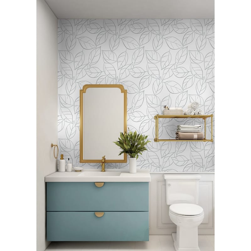 NextWall Tossed Leaves Peel and Stick Removable Wallpaper