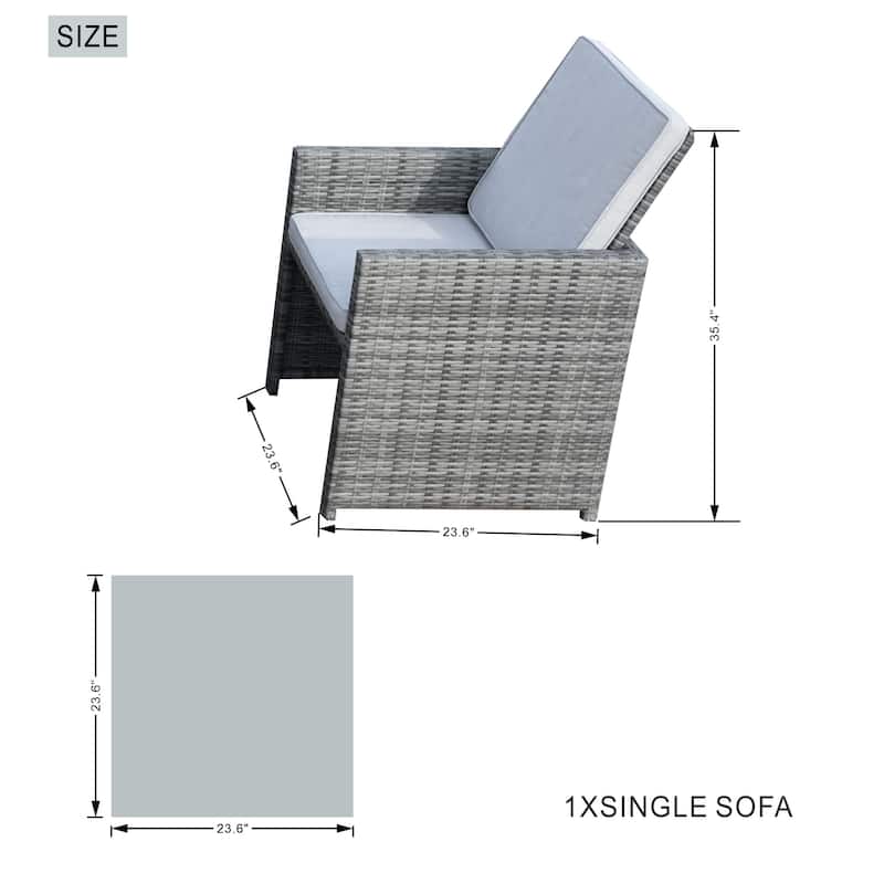11-Piece Aluminum Wicker Outdoor Dining Set with Cushions and Tempered Glass Tabletop