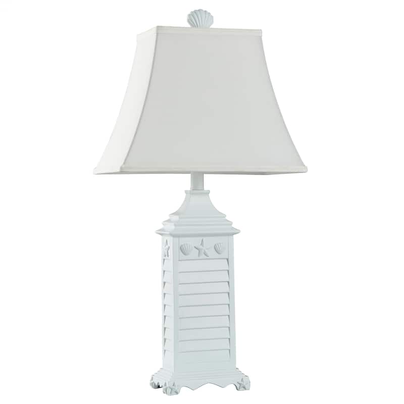 StyleCraft White Of Monterey Table Lamp - White Softback Fabric Shade - White Of Monterey