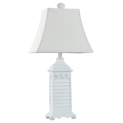 StyleCraft White Of Monterey Table Lamp - White Softback Fabric Shade