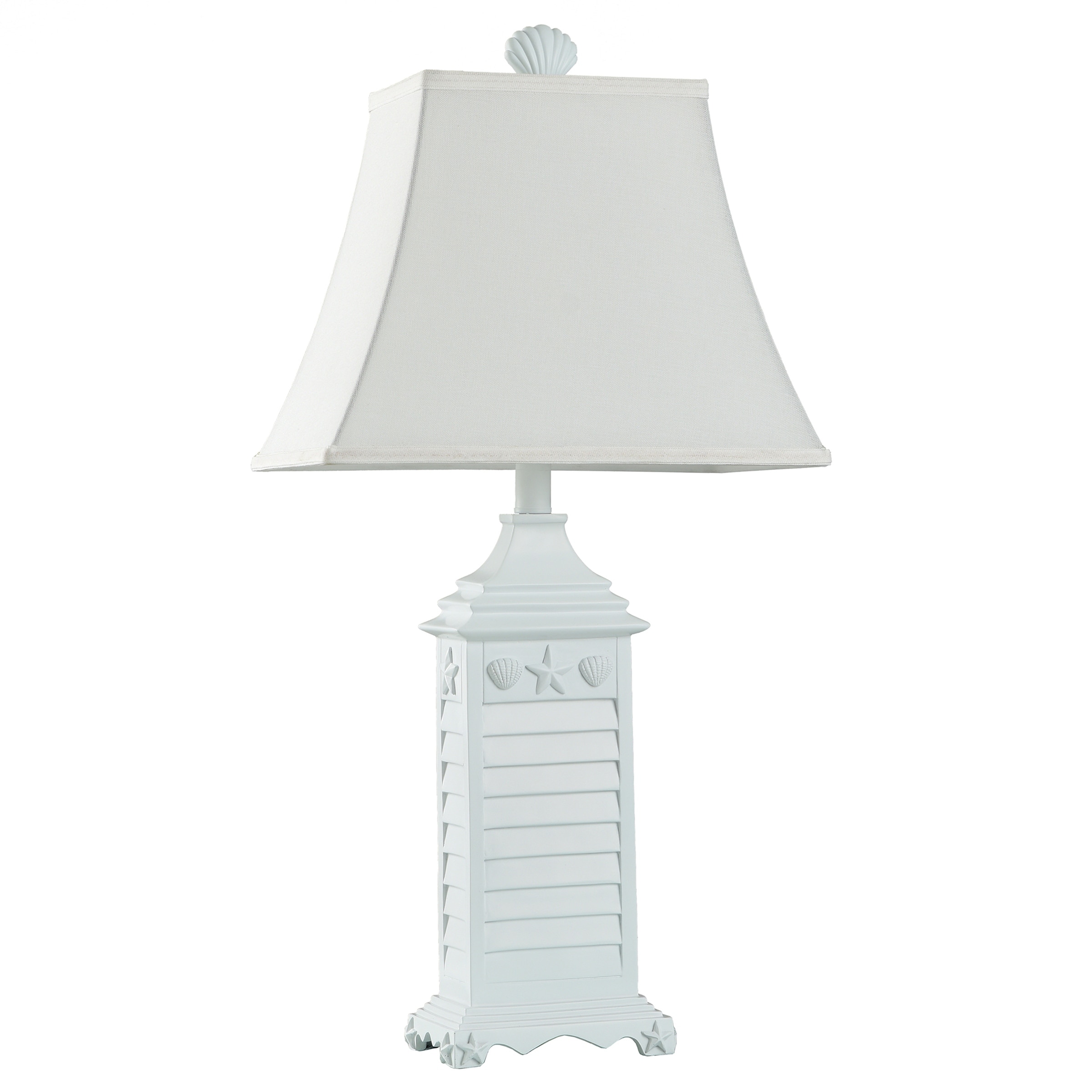 StyleCraft White Of Monterey Table Lamp - White Softback Fabric Shade