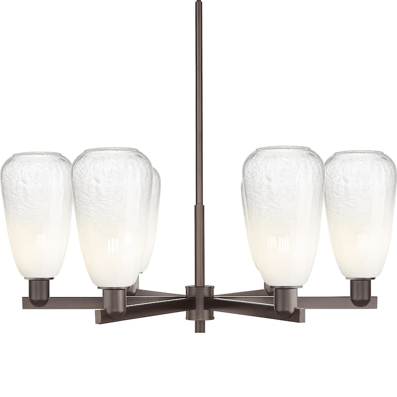 Innovations Lighting 716-6CR-14-24 Brookhaven Almond Chandelier - Oil Rubbed Bronze / Opal