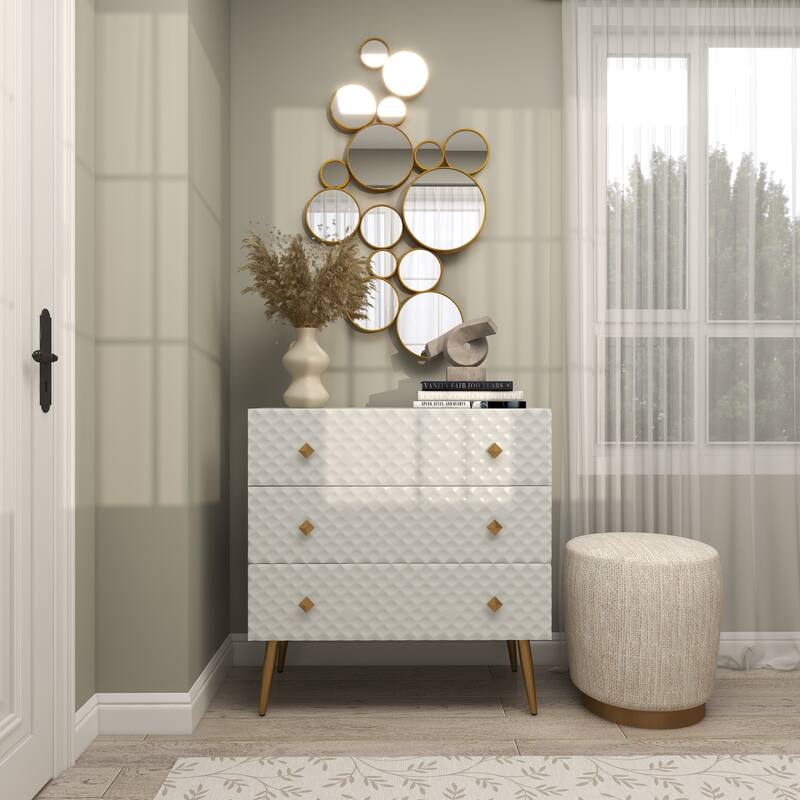 CosmoLiving by Cosmopolitan Gold Metal Bubble Cluster Room Wall Mirror