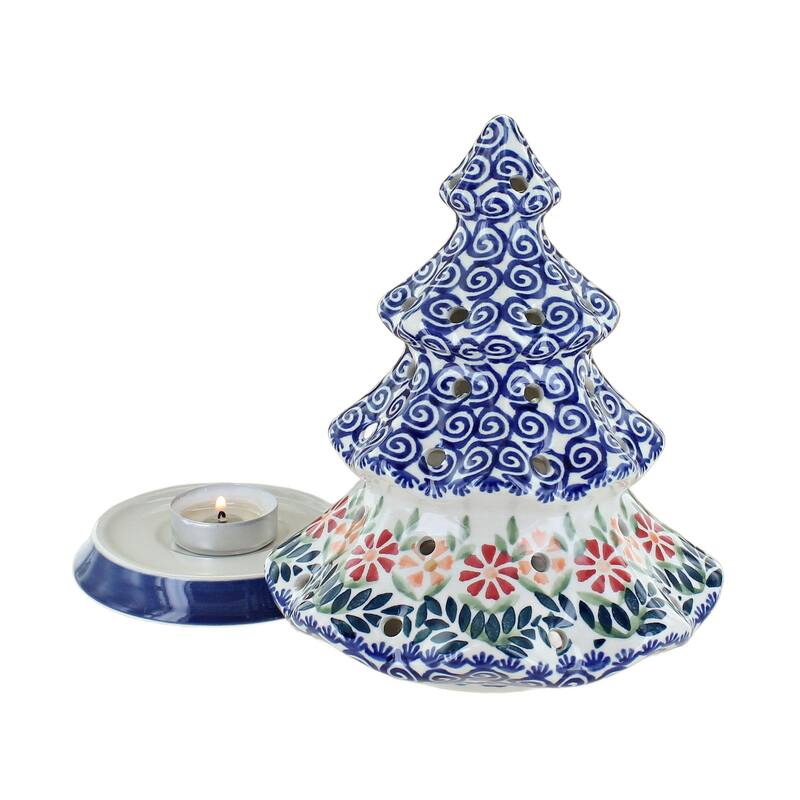 Blue Rose Polish Pottery C012 Manufaktura Tree Luminary