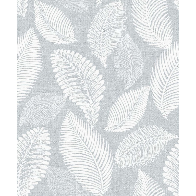 Seabrook Designs Tossed Leaves Nonwoven Unpasted Wallpaper - 20.9 in. W x 33 ft. L - Ice