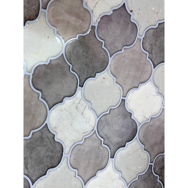 Art3d 12"×12" Vinyl Peel and Stick Backsplash Tile Gray Lantern (10-Pack)