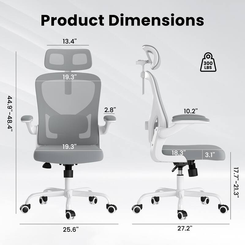 Ergonomic Office Chair With Headrest,High Back Computer Chair With Armrests And Adjustable Lumbar Support