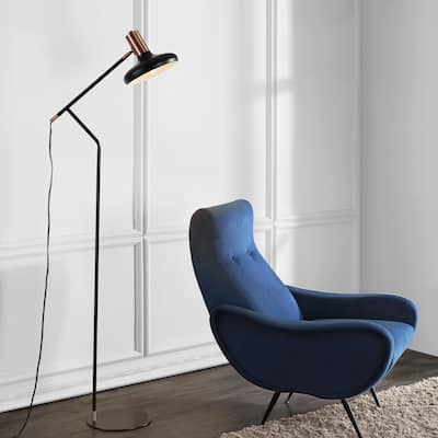 SAFAVIEH Lighting 66-inch Amia Copper/ Black LED Floor Lamp - 21" x 11" x 66"