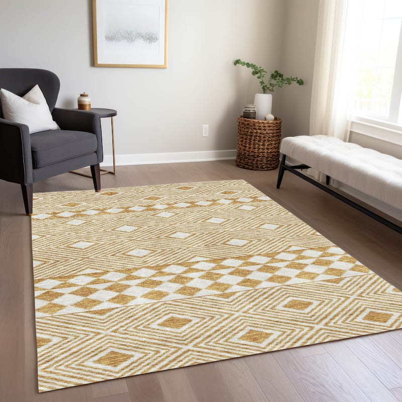 Machine Washable Indoor/ Outdoor Chantille Boho Moroccan Rug