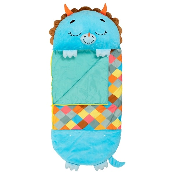 slide 2 of 6, Happy Nappers: Pillow & Sleepy Sack: Medium - Triceratops Timmy - 54 x 20",3+ Triceratops Timmy