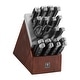 preview thumbnail 4 of 4, Henckels Statement 20-pc Self-Sharpening Knife Block set, Red Dark Brown block, Stainless Steel - Black