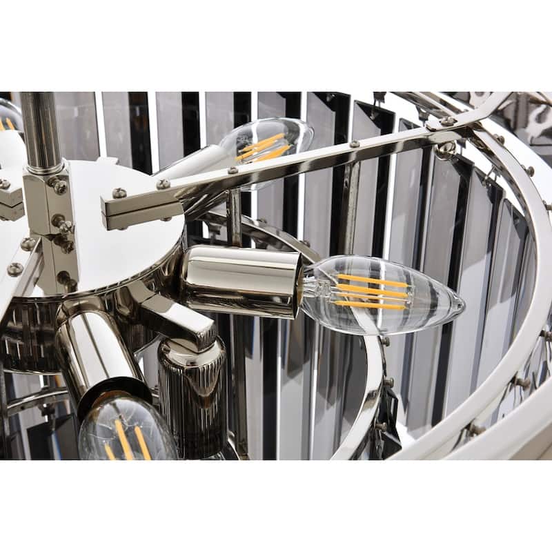 Royce Edge 9-Light Polished Nickel Chandelier