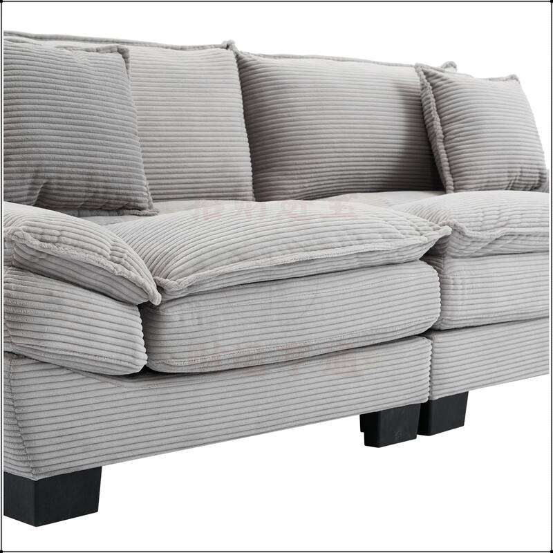 Corduroy Sofa Sleeper with Pillows
