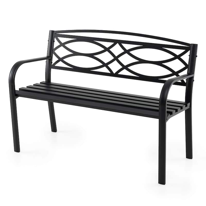 Costway Outdoor Bench 45.5" Patio Garden Bench with Backrest Curved - See Details