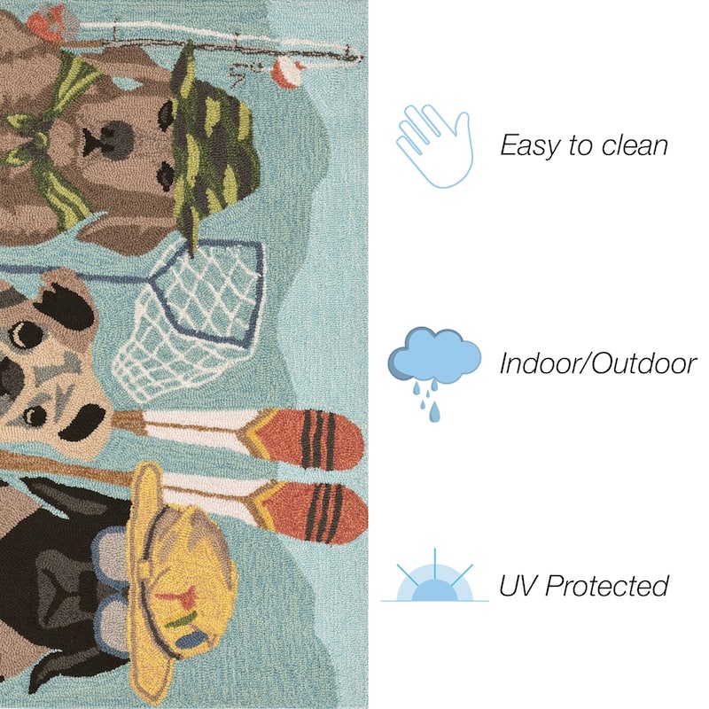 Liora Manne Frontporch Fishing Patrol Indoor/Outdoor Rug - 2'6" x 4'