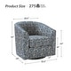 preview thumbnail 94 of 106, Cuenca Modern Living Room Wooden Upholstered 360° Swivel Barrel Chair with Metal Base and Wide Backrest