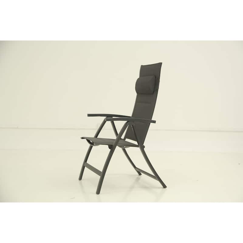 Patio Folding Chairs Set of 2,Padded Textilene Fabric Seat