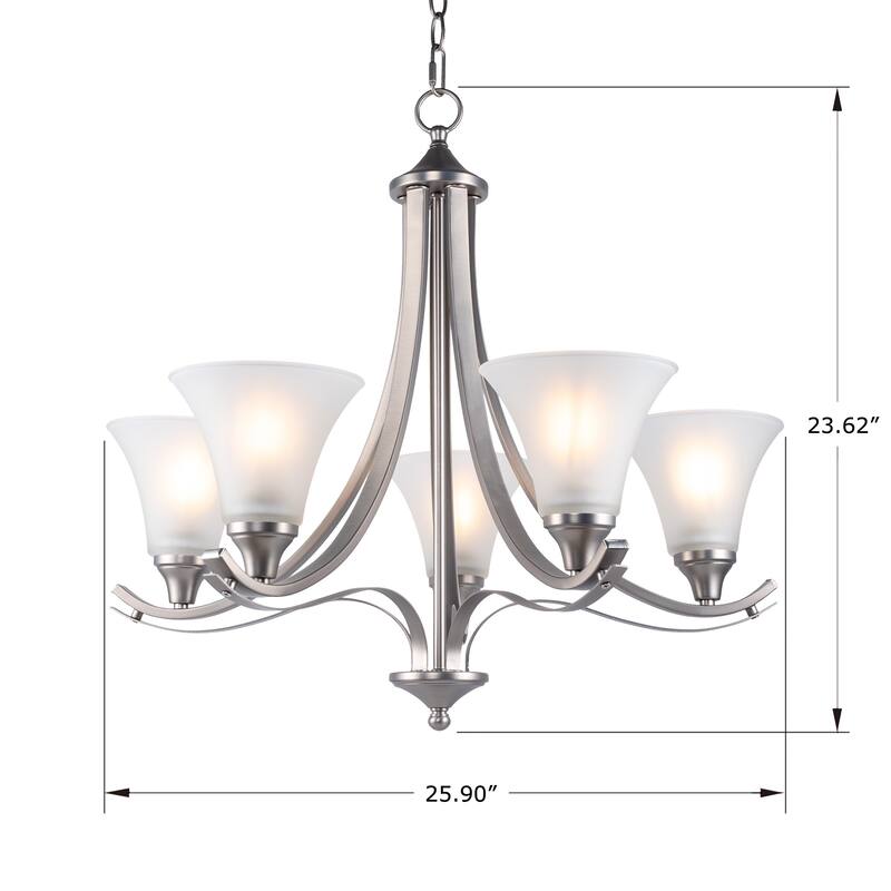 5-Light Adjustable Metal Chandelier