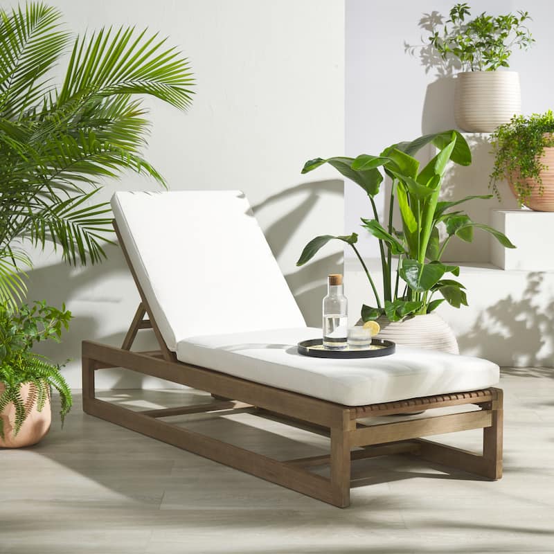 SAFAVIEH Couture Saint Vincent Eucalyptus Chaise Lounge - 27"W x 77"D x 37"H