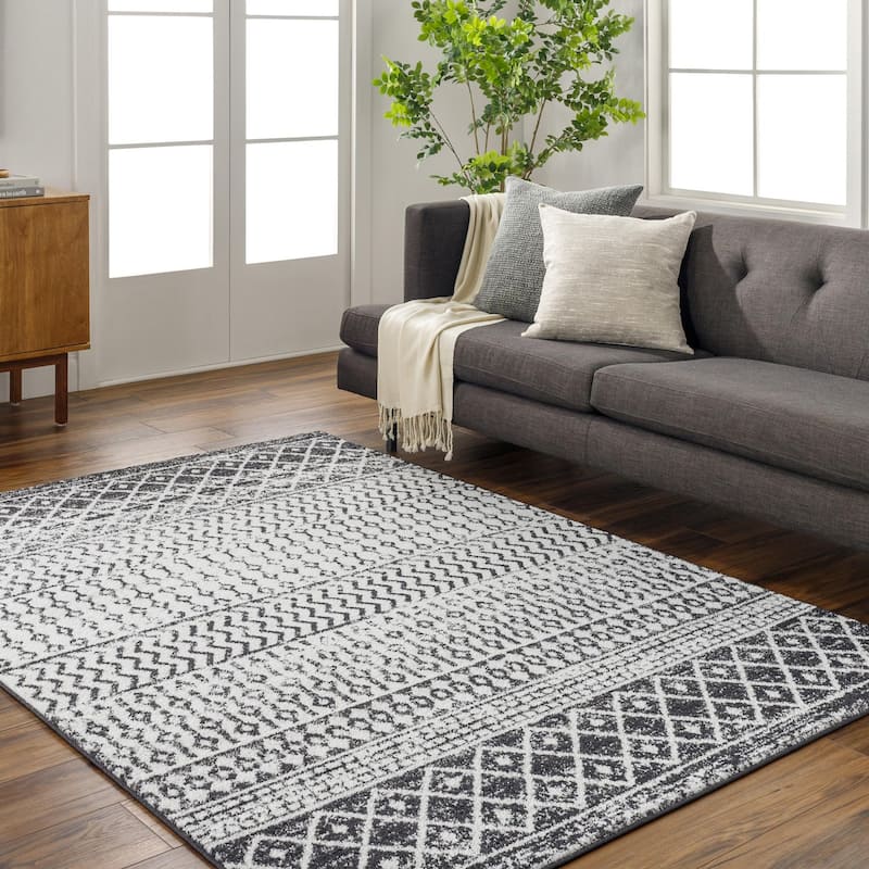 Livabliss Elaziz Moroccan Geometric Area Rug - Black - 8' 10" x 12' 6"