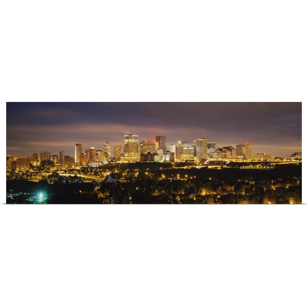 Shop Panoramic View Of Illuminated Building At Night Edmonton