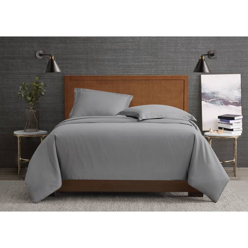 London Fog Garment Wash Solid 3 Piece Duvet Cover Set