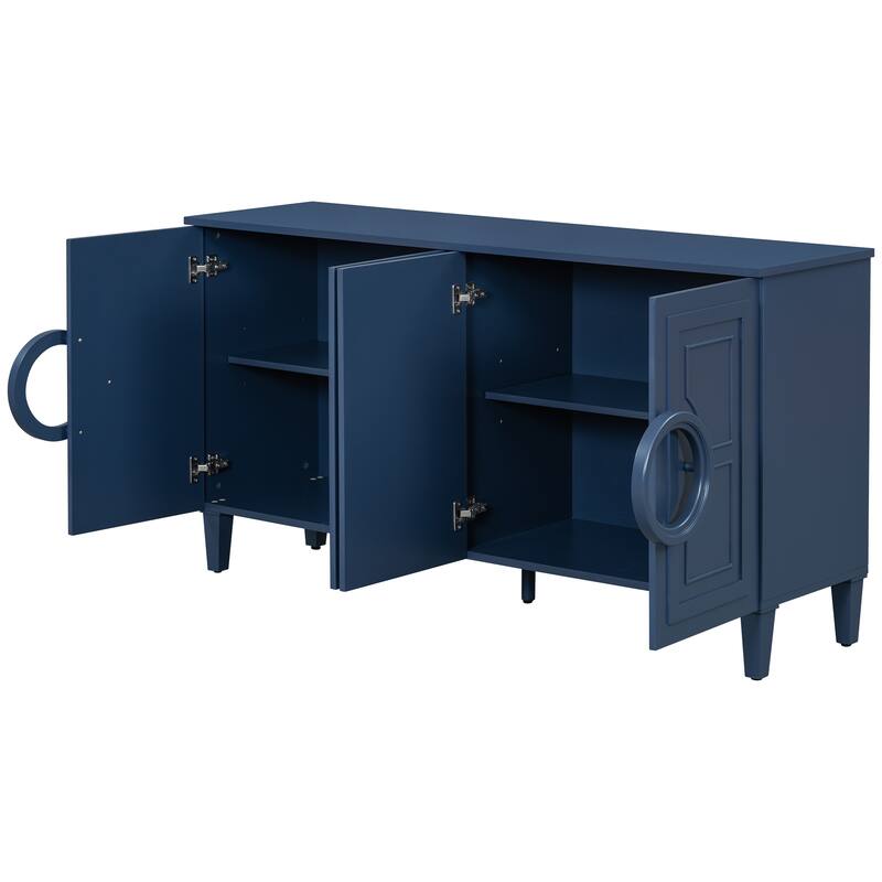 Four-door sideboard with French-Inspired,Suitable for Living Rooms, Entrance and Study Rooms