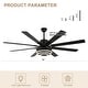 preview thumbnail 26 of 34, Bella Depot 72" Gold Large Ceiling Fan with Light and Remote 6-Speed Gold Modern Fandelier DC Motor