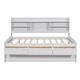 preview thumbnail 22 of 43, Light Grey Full Size Wooden Captain Bed with Bookshelves, Drawers, and Trundle