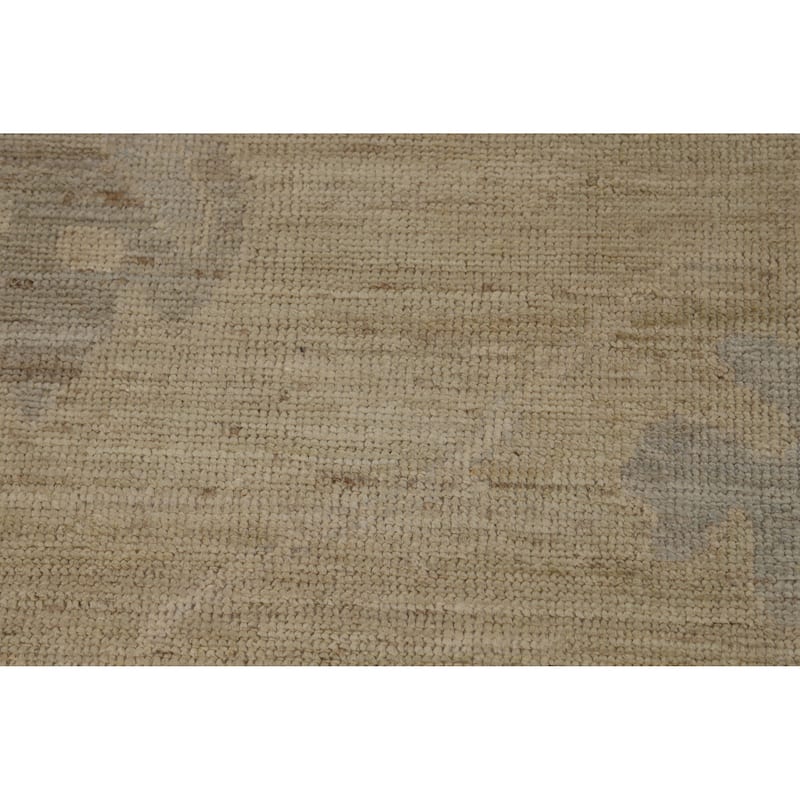 Hand Knotted Oriental 100% Wool Carpet Transitional All-Over Beige & Ivories Oushak Area Rug - 11' 11'' X 9' 5''