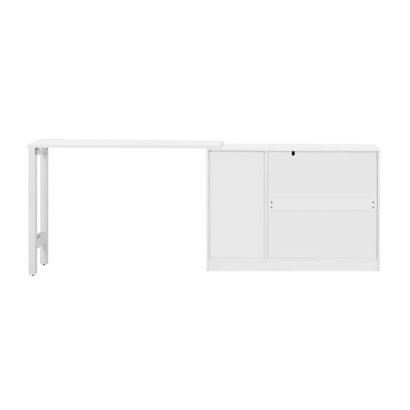 89.7"Wooden Sideboard with Extendable Table,Multifunctional Storage Cabinet with 2 Doors and 3 Drawers,for Living Room,Study