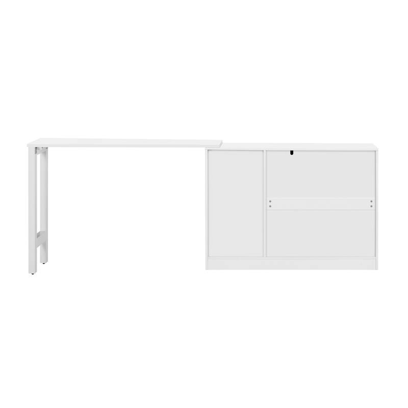 Anmytek Multifunctional 90 Inch Sideboard with Hideaway Extendable Table Wooden Cabinet with Doors and Drawers for Small Spaces