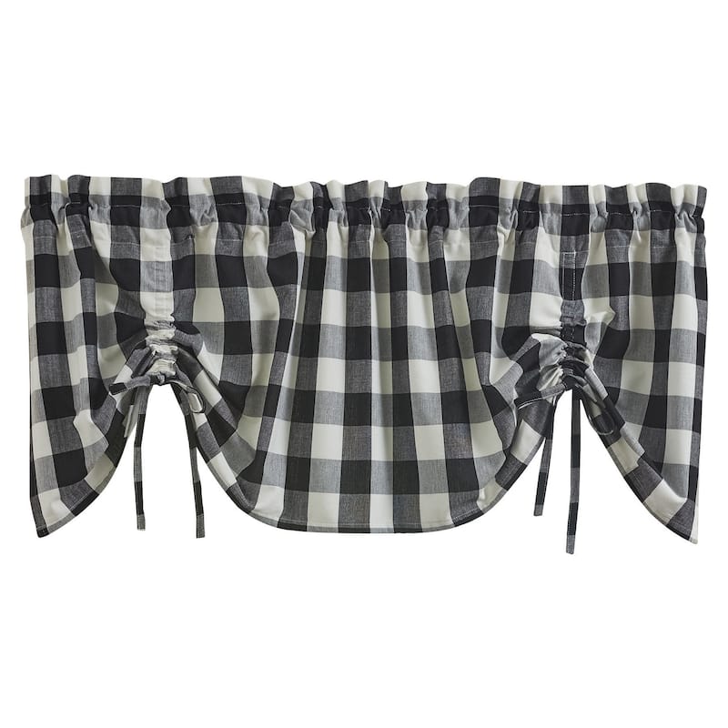 Park Designs Buffalo Check Lined Black Valance 60" - 60" X 20"