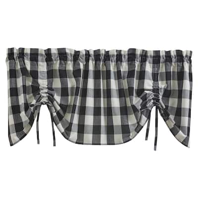 Park Designs Buffalo Check Lined Black Valance 60" - 60" X 20"