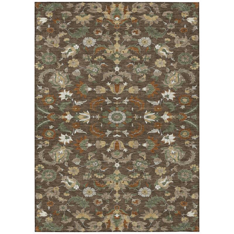 Machine Washable Indoor/ Outdoor Traditional Lanelle Chantille Rug