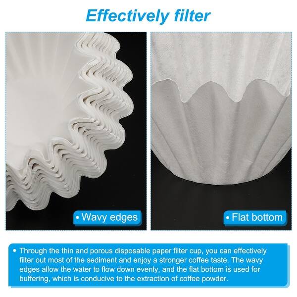 2-4 Cup Basket Coffee Filters 7.3x1.9 Inch Drip Coffee Makers Pack of 100 - White