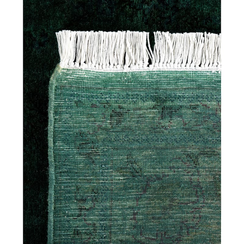 Overdyed One-of-a-Kind Hand-Knotted Area Rug - Green - 4' 7" x 7' 1"