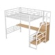 preview thumbnail 18 of 16, Full Metal Loft Bed with Desk, Storage Staircase, and Wardrobe - Versatile Design with Left/Right Installation Options, Black